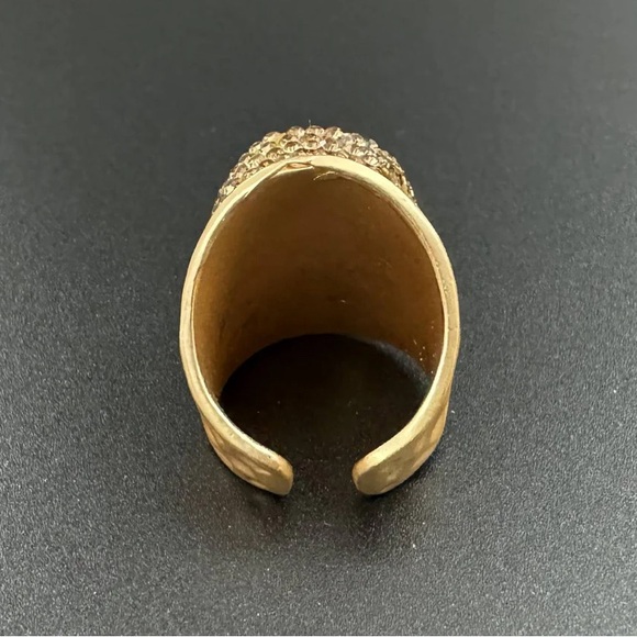 Magnificent rose gold ring with mother of pearl and Swarovski crystals size 7-8 - Picture 2 of 5